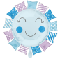 Preview: XL Folienballon Figur - blaue Sonne - ø 68cm